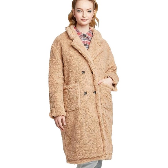 wild fable Jackets & Blazers - Long Teddy Sherpa Fleece Coat- Tan, Size XS